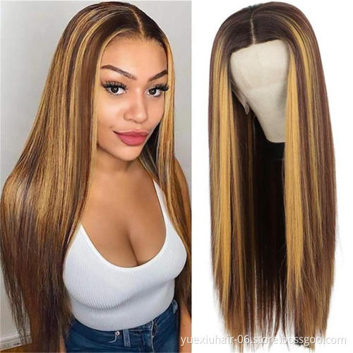 Virgin Cuticle Aligned Brazilian Human Hair Transparent Lace Frontal Highlight HD Lace Front Wig With Baby Hair For Black Women